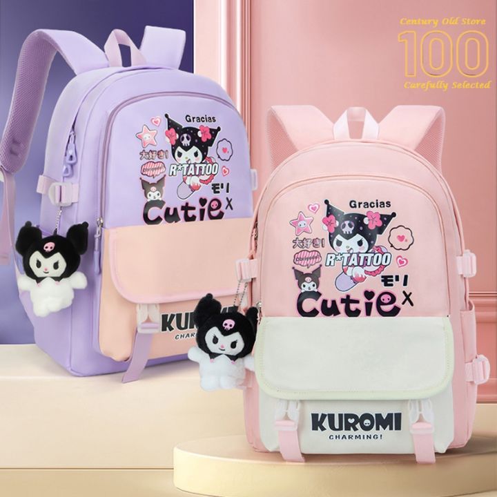【NEW】beg sekolah Kuromi School Bag Girl Backpack, Cute Large-capacity ...