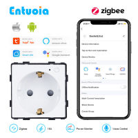 ENTUOIA ZigBee ซ็อกเก็ตฟังก์ชั่นส่วนที่สำคัญสมาร์ทเสียบพลังงานการตรวจสอบอินเทอร์เน็ตซ็อกเก็ตไฟฟ้าผนัง O Utlet Tuya สมาร์ทชีวิต APP