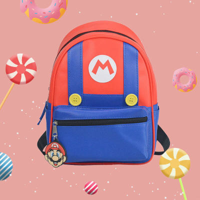 TOP☆New Cartoon Mario Kids Backpack Super Mario Kindergarten Kids Leisure School Bag