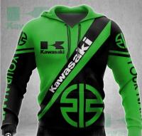 （ALL IN STOCK XZX）  MENS Kawasaki 3D Hoodie/Great Design 05  (Free customized name logo for private chat, can be changed with or without zipper)