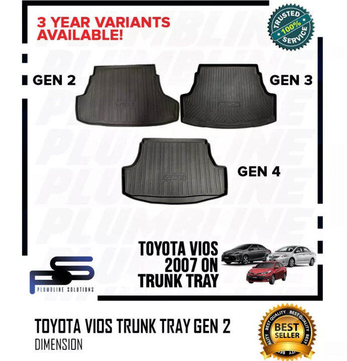 Trunk Tray for Toyota Vios Gen 2 / Gen 3 / Gen 4 Trunk Tray 2007 2008