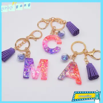 Pendant Keychain Letter Resin, Initial Letter Keychains, Keychain  Accessories