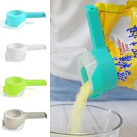 CW HOT Food Storage BagClips Plastic Cap Sealer Clip With Pour Spouts SnackStorageClampOrganizer