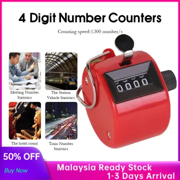 Digital Hand Tally Counter 4 Digit Number Manual Counting Golf Clicker  Outdoor Sport Soccer Key Ring