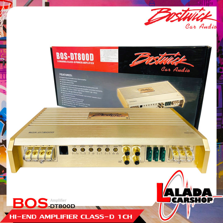 เพาเวอร์แอมป์-class-d-bostwick-รุ่นbos-dt800d-gold-seriesขับซับ-mono-block-1-ch-กำลังขับสูงสุด-800-watts-ขนาดเล็ก-ของแท้100-ตอบสนองแนวเสียงอย่างฟังเพราะ-แรง-นุ่ม