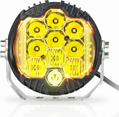 XYY XIAOYINGYING XYY 5 Inch 50W Amber Yellow LED Offroad Light, LED Driving Light Round Work Light Spot Flood Combo for Jeep Wrangler ATV Trucks SUV Pickup UTV 4x4 - Pack of 1 Amber Yellow 5 Inch