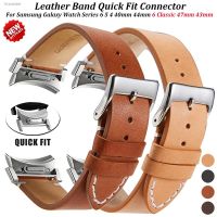 ▬ No Gaps Leather Band for Samsung Galaxy Watch 6 5 4 Series 47mm 43mm 40mm 44mm 45mm Smartwatch Belt Bracelet Correa Watch6 Strap