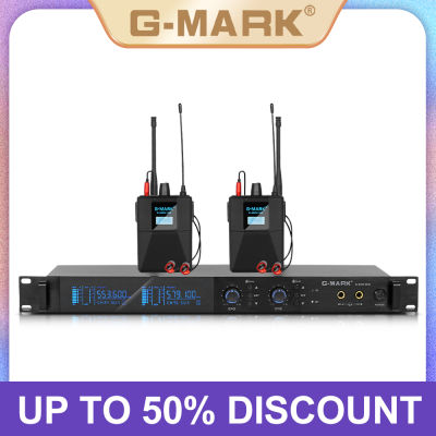 G-Mark G4000 IEM In-Ear จอภาพเสียง UHF ไร้สายเครื่องวัดความดันลมยาง2เครื่องรับ2ช่องสำหรับสตูดิโอเวที Band Performance เครื่องวัดความดันลมยาง