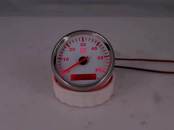 8K Boat Tachometer Marine Tacho Meter Gauge LCD Hour Meter 12V24V 8000