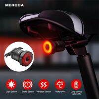 MEROCA 자전거 후미등 Luz Trasera Bicicleta Alta Visibilidad Super One Smart Auto Brake Sensor Rear Light Rechargeable Taillight Lamp