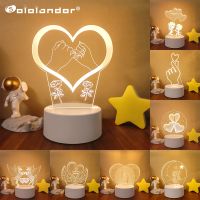 ■✧✳ Creative 3D Visual Night Light Novelty Acrylic Desk Lamp Boys and Girls Valentines Day Gifts Desktop Decoration Bedroom Decor