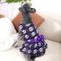 Dog Dress Halloween Costume Festival Puppy Dress Skirt Pumpkin skull  Head Pet Cosplay Party Apparel for Yorkie Chihuahua Dresses