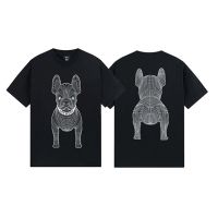 Summer Korean Tide Lifework Short Sleeve Men T-Shirt Bulldog Print Pattern Half Sleeve S Tshirt 100 Cotton Tops New