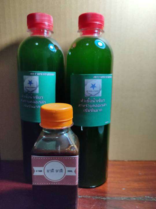 หัวเชื้อน้ำเขียวสาหร่ายคลอเรล่าเข้มข้น-600ml-2ขวด-อามิ-อามิ-1ขวด-ขนาด150ml