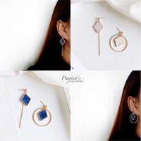 ?? พร้อมส่ง : ต่างหูระย้าวินเทจลายหินอ่อน  Marble Vintage Drop Earrings.