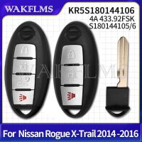 S180144105 S180144106สำหรับนิสสันโรก X-Trail 2014 2015 2016 433Mhz ชิป4A Keyless Art รถ KR5S180144106ที่ห้อยกุญแจ