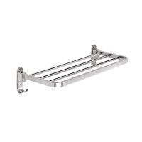 Towel Holder Bathroom Towel Rack 304 Stainless Steel Wall Mounted Folding Hanger Towel Storage Shelf Hook Toilet Accessories