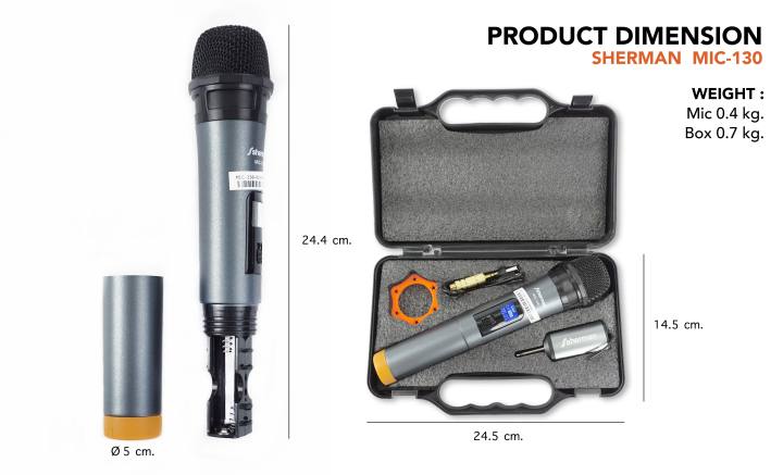 sherman-ไมโครโฟนไร้สายแบบมือถือ-รุ่น-mic-130n