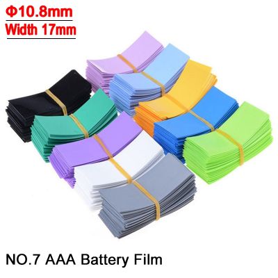 100/500pcs AAA Lipo Battery PVC Heat Shrink Tube Width 17mm Length 46mm Insulated Film Wrap Protect Case Pack Wire Cable Sleeve