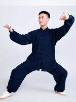 Xiaoheshan Tai Chi เสื้อผ้าผู้ชาย,เสื้อผ้าคอตตอนลินินกัญชงไทชิใหม่ฤดูใบไม้ผลิและฤดูใบไม้ร่วงเสื้อผ้าฝึกซ้อมผู้หญิงเสื้อผ้าศิลปะการต่อสู้ฤดูร้อน