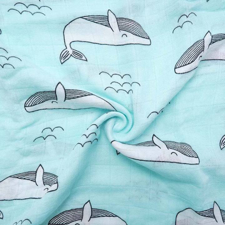 muslinlife-ผ้าห่มผ้าใยไผ่นุ่มผ้าหุ้มตัวเด็กสำหรับรถเข็นเด็กทารก-ผ้าห่มรูปปลาวาฬกระต่ายน่ารักผ้าห่อตัวเด็กยูนิคอร์นขนาด120-120ซม