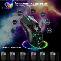 เมาส์สำหรับเล่นเกมส์แบบมีสาย RGB 6ปุ่มเมาส์เล่นเกม Mouse Komputer สำหรับ J900แล็ปท็อปพีซี