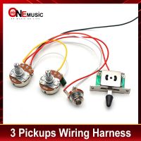 3 Pickup Guitar Wiring Harness Prewired with A500K B500K Big Pots 5 Way Switch 1 Volume 1 Tone Black-White Guitar Bass Accessories