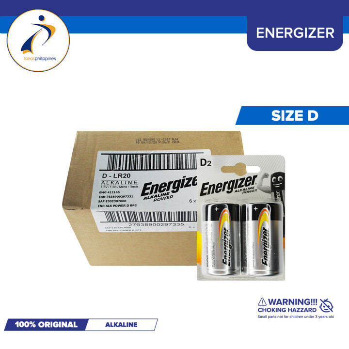 Energizer Alkaline Power Size D LR20 Batteries 6 Blister Pack (12pcs