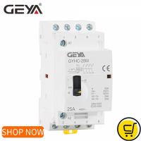 GEYA GYHC Kontaktor 4P 2NO2NC 25A 4NO 220V/230V Din Rail Kontaktor Modular AC Rumah Tangga 50/60HZ