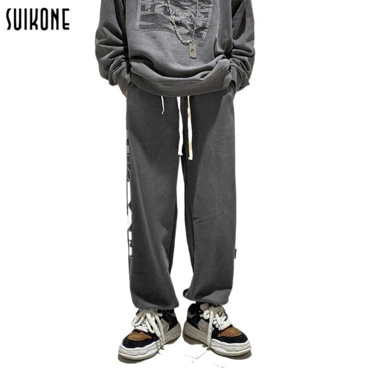 suikone-กางเกงกีฬาผู้ชายกางเกงสแล็คทรงหลวมวัสดุที่สะดวกสบายและระบายอากาศ