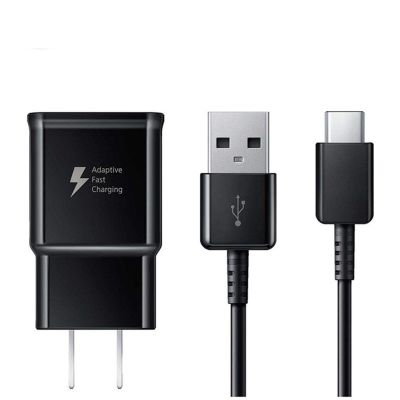 USB Fast Charger + Type-C Cable QC3.0 18W Fast Charging Charger adapter for Samsung S10E S10 plus S9 S8 Note 10 8 9 Wall Chargers