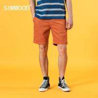 SIMWOOD 2022ฤดูร้อนใหม่เสื้อผ้าย้อมผ้าลูกฟูกเข่าความยาวกางเกงขาสั้นผู้ชายขนาดบวกวินเทจกางเกง Drawstring SJ130714