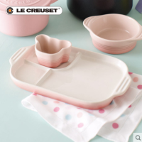 LE CREUSET บนโต๊ะอาหารเซรามิกสำหรับเด็กที่มีอุณหภูมิสูง ชุดอาหารเซรามิก