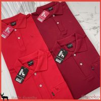 เสื้อโปโลชาย สีแดงเลือดหมู และสีแดงสด เสื้อยืด Polo TC Premium แขนสั้น เนื้อผ้านุ่ม ๆ ไม่ขึ้นขุย สวมใส่ได้ยาวนาน