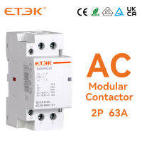 ETEK ครัวเรือน AC คอนแทคแบบแยกส่วน220V เฟสเดียว2P ขดลวด2NO Din Rail ประเภท EKMF-6320-230