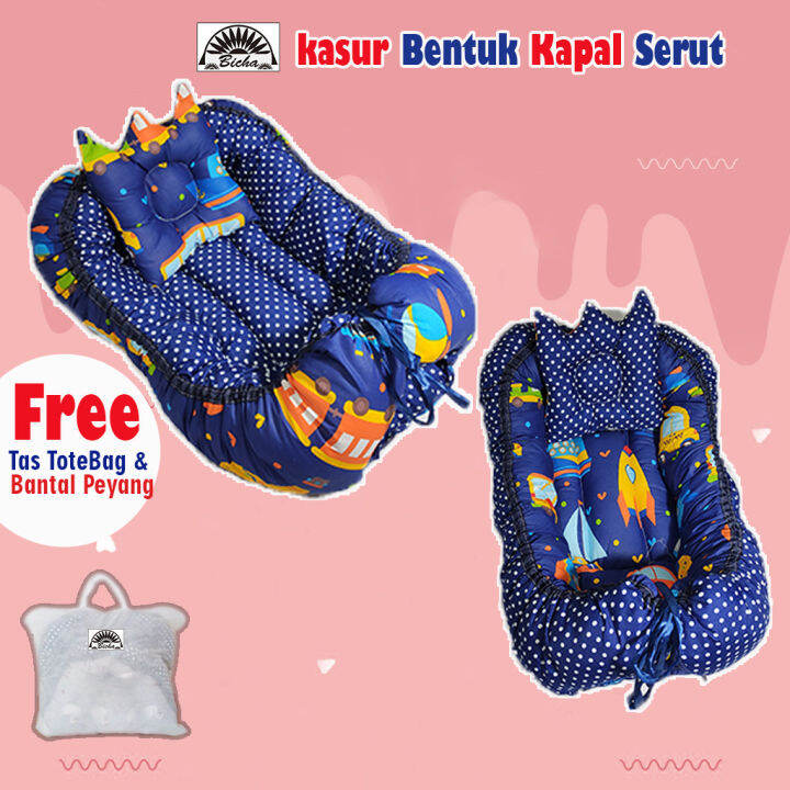 Kasur Kapal Bayi Free Bantal Peyang Crown Kasur Baby Nest Anti Gumoh Lazada Indonesia