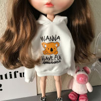 [พร้อมส่ง] แฟชั่นแฮนด์เมด Blythe เสื้อผ้าแขนยาวหมีโคอาล่าเสื้อกันหนาวหมวกเสื้อเหมาะสำหรับ B Arbies,Blyth, OB24, Azone, 16อุปกรณ์ตุ๊กตา