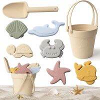 ของเล่นชายหาดฤดูร้อน Silicone Bucket ชุดของเล่นชายหาด Sandcase Shovel Castle Model เครื่องมือเล่นน้ำชายหาด