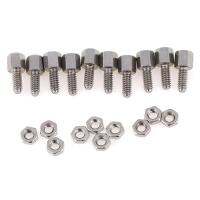 10Sets 5+7mm Header Plate Bracket Stud Bolt &amp; Nut Nuts Screw D-Sub VGA serial