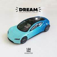 รถโมเดล Diecast สีแดง1/64ชิ้นโรดสเตอร์ของเล่น3ชิ้นแบบอัตโนมัติจำลองสีอบขนมขนาดเล็ก