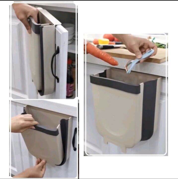 Wallmounted Foldable Trash Can Portable Large Size Kitchen Cupboard