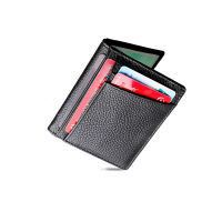 Leather wallet New Womens Mens Genuine Leather Slim Wallet Thin Credit Card Holder ID Case Purse Bag Key Coin Certificate Set