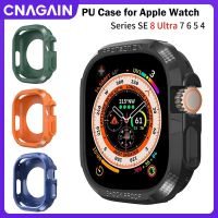 CNAGAIN ปกป้องทุกส่วนของเคสสำหรับ Apple Watch อัลตร้า49มม. เคสโทรศัพท์อ่อนใสอุปกรณ์ป้องกันหน้าจอกันชนสมาร์ทวอท์ชซีรีส์8 7 6 5 4