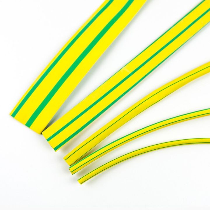 10m-4mm-dia-2-1-double-color-earth-line-cable-flame-retardant-yellow-green-yellow-amp-green-heat-shrinking-shrinkable-tubing-tube-cable-management