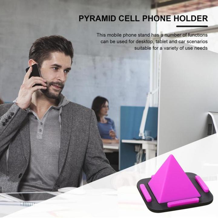 pyramid-phone-stand-anti-slip-car-silicone-pyramid-phone-holder-multifunctional-car-pyramid-smartphone-stand-desktop-phone-holder-for-auto-dashboard-trendy