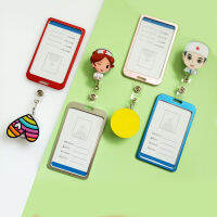 1PCS อลูมิเนียมอัลลอยด์ผู้ถือบัตรน่ารัก ABS Retractable Badge Reel ดึง ID Card Badge คลิปนักเรียนพยาบาล Badge Lanyard