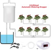 2/4/8Head Automatic Watering Dropper Pump Controller Flowers Plants Home Drip Irrigation Device Garden Greenhouse Watering Timer