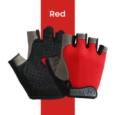 hotx【DT】 Half Gloves Gym Anti-Slip Men Gel  Cycling Fingerless Accessories