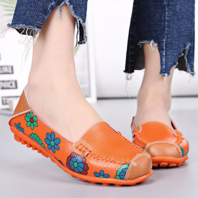 2023 New Womens Shoes Flat Beanie Shoes Mothers Shoes Printed Womens Shoes Lazy Shoes Large Size