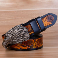 Eagle Designers Luxury Fashion Vintage Male Strap nd Genuine Leather Belts for Men Punk Cowskin for Jeans Cintos Ceinture